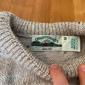 Aran Crafts Oatmeal Wool Knit Sweater NWOT